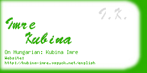 imre kubina business card